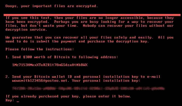 Fig 1. Petya ransom screen.