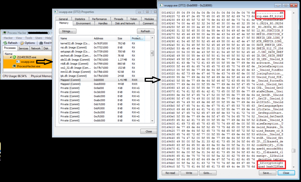 Fig 12. Injected code in wupp.exe