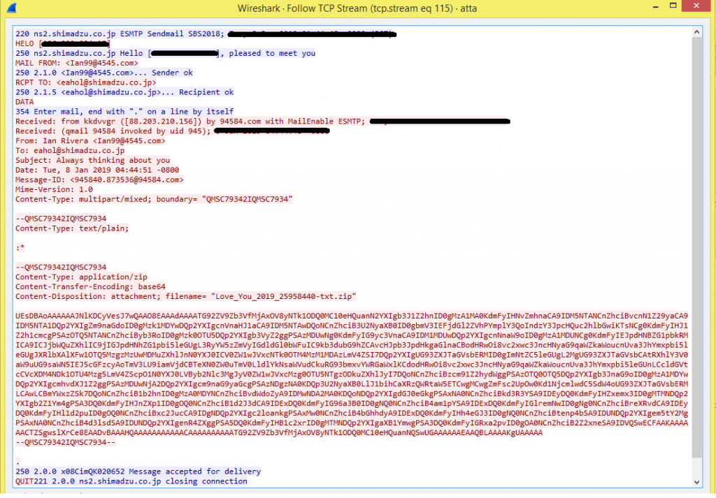 Fig.7 Sending Spam mail using SMTP