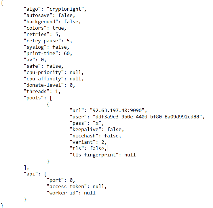 Fig.10 Miner JSON.