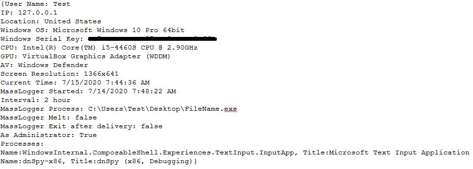 Fig 21: MassLogger log file