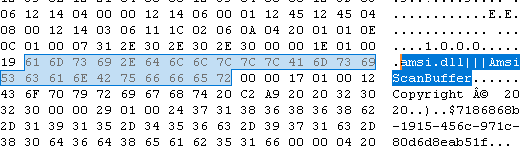 Figure 8: Strings present in AMSI byapss DLL