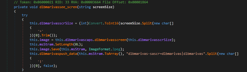 Image: Functionality to capture screen size.