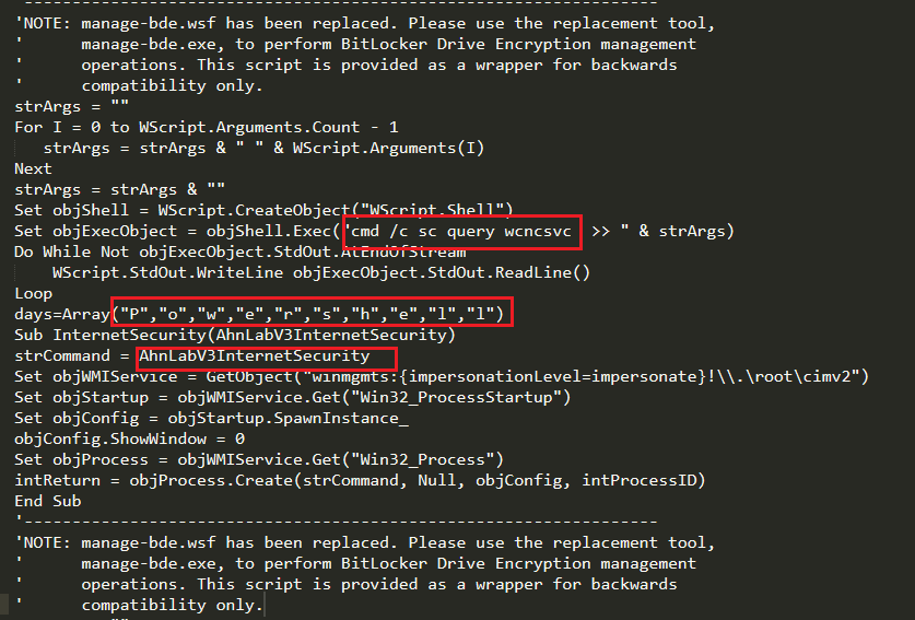 Figure 9: Contents of ServerCrypted.vbs