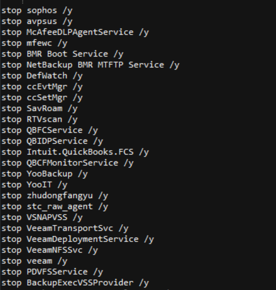 Fig.6 Tries to stop different services