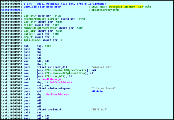 Figure 4: Download and execute file