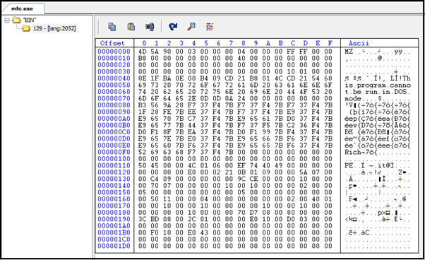 Figure 8: Embedded DLL in the resource.