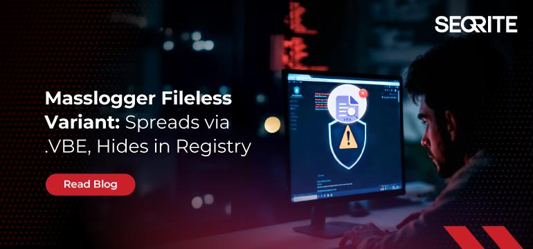 Masslogger Fileless Variant – Spreads via .VBE, Hides in Registry